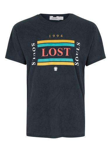 Topman Mens Black Lost Souls Print T-shirt