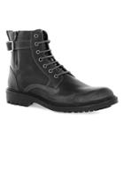 Topman Mens Grey Gray Leather Buckle Boots