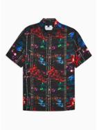 Topman Mens Black Glitch Slim Fit Shirt