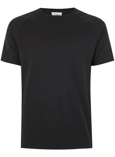 Topman Mens Selected Homme Black Compact Cotton T-shirt