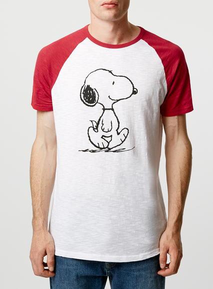 Topman Mens White/red Textured Raglan T-shirt
