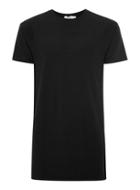 Topman Mens Black Slub Textured Longline T-shirt