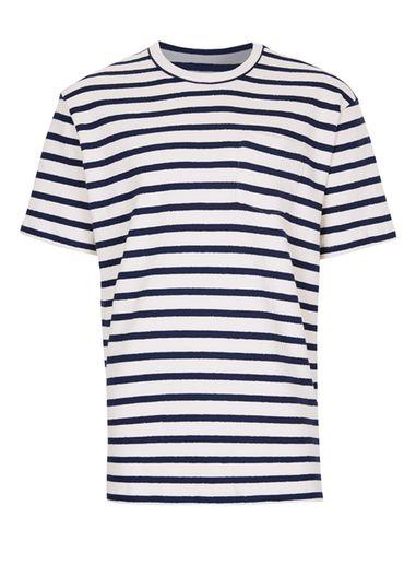 Topman Mens Multi Ltd Blue And White Stripe Oversized Towelling T-shirt