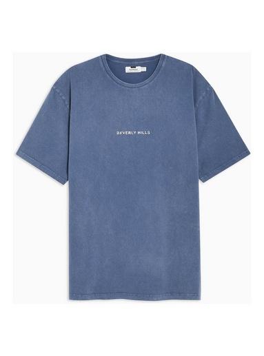 Topman Mens Blue Beverly Hills Oversized T-shirt