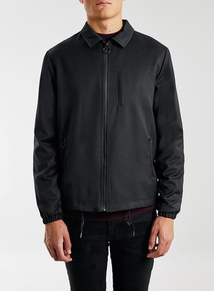 Topman Mens Street Tailor Black Coach Jacket