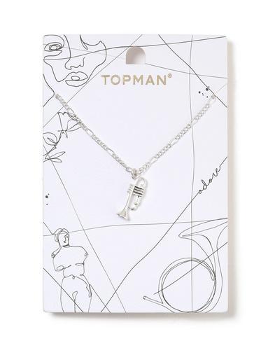 Topman Mens Silver Trumpet Necklace*