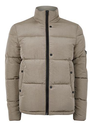 Topman Mens Stone Oat Puffer Jacket