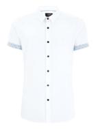 Topman Mens White Geometric Print Short Sleeve Shirt