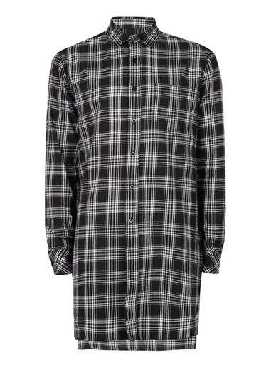 Topman Mens Red Aaa Black Check Super Longline Shirt