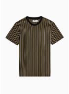 Topman Mens Multi Yellow Pique Stripe T-shirt