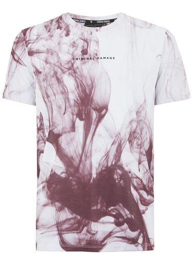 Topman Mens Criminal Damage White 'haze' T-shirt