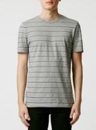 Topman Mens Grey Gray Jacquard Stripe T-shirt