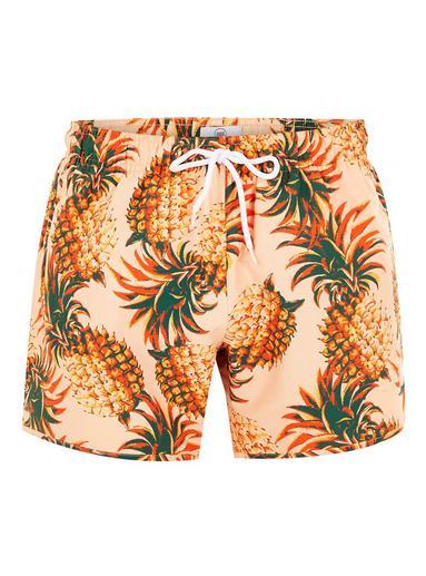 Topman Mens Multi Pineapple Pattern Swim Shorts