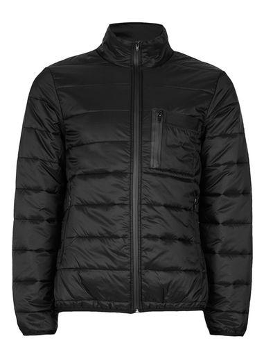 Topman Mens Black Quilted Jacket