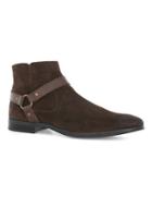 Topman Mens Brown Callay Suede Harness Boots