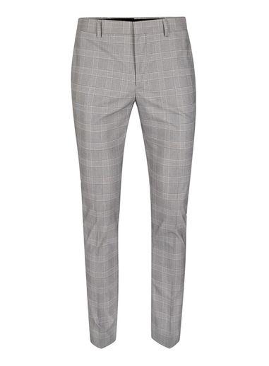 Topman Mens Black And White Check Ultra Skinny Fit Suit Pants