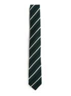 Topman Mens Dark Green Diagonal Stripe Wool Blend Tie