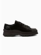 Topman Mens Black Leather Reed Lace Shoes