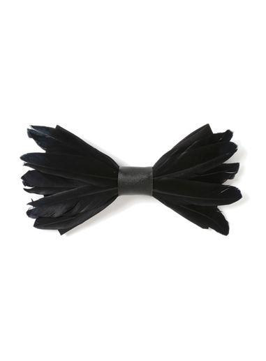 Topman Mens Black Feather Bow Tie*