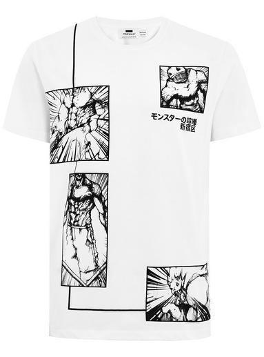 Topman Mens White Manga T-shirt