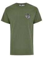 Topman Mens Green Khaki Tiger Embroidered T-shirt