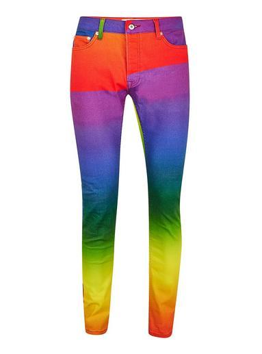 Topman Mens Multi Rainbow Stretch Skinny Jeans
