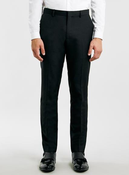 Topman Mens New Black Skinny Suit Pants