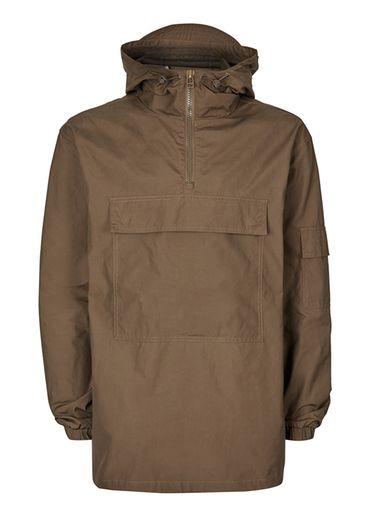 Topman Mens Black Ltd Khaki Waxed Cotton Cagoule
