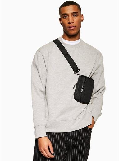 Nicce Mens Nicce Black Pouch Cross Body Bag