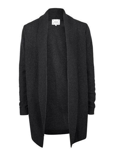 Topman Mens Mid Grey Grey Longline Textured Cardigan