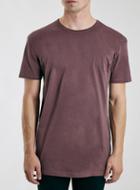 Topman Mens Brown Burgundy Long Line Fit T-shirt