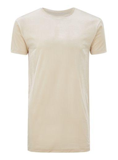 Topman Mens Stone Velour Muscle Longline T-shirt
