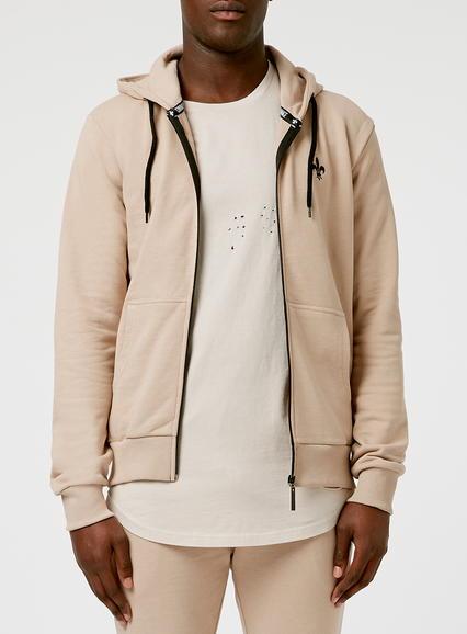 Topman Mens Brown Criminal Damage Beige Hoodie*