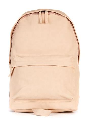 Topman Mens Brown Nude Rubberised Backpack