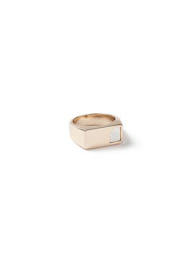 Topman Mens Black Eroded Signet Ring*