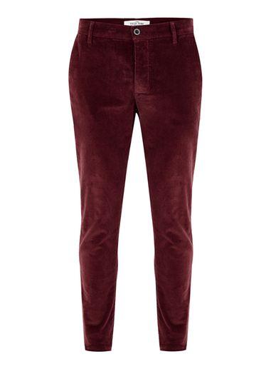 Topman Mens Red Burgundy Skinny Corduroy Pants