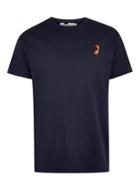 Topman Mens Navy Carp Embroidered T-shirt