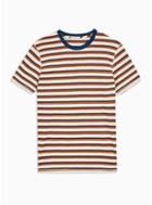 Selected Homme Mens White Selected Homme Multicoloured Stripe Organic Cotton T-shirt