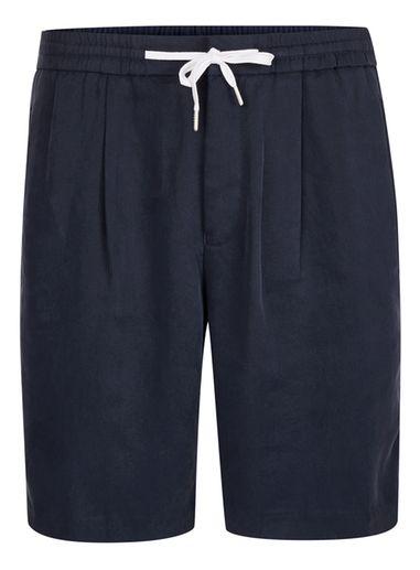 Topman Mens Blue Navy Tencel Side Stripe Shorts