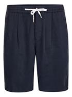 Topman Mens Blue Navy Tencel Side Stripe Shorts