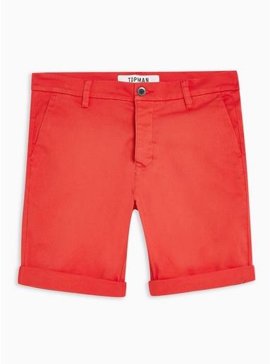 Topman Mens Red Stretch Skinny Chino Shorts