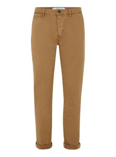 Topman Mens Mustard Wash Stretch Slim Chinos