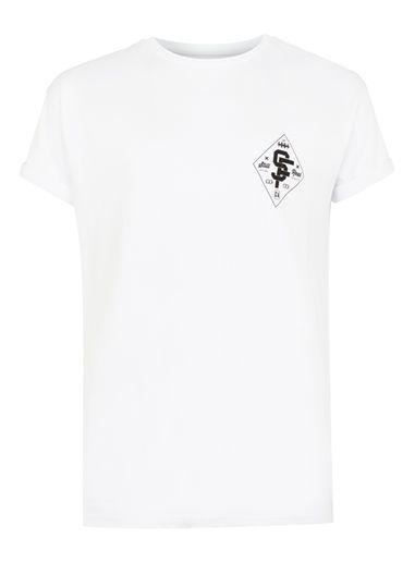 Topman Mens White San Francisco Print Roller T-shirt