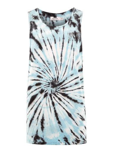 Topman Mens Blue Tie Dye V-neck Vest