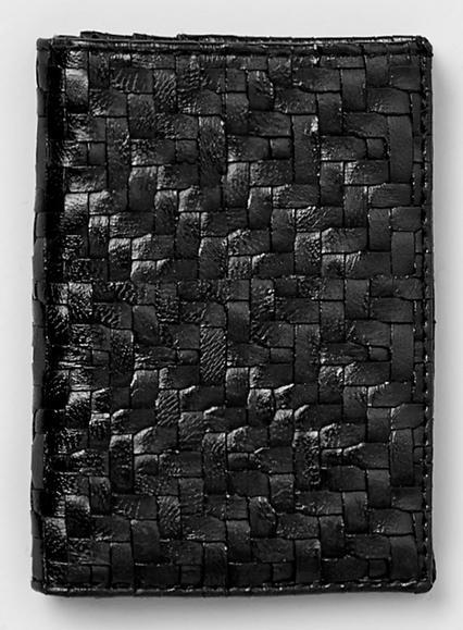 Topman Mens Black Leather Look Embossed Wallet