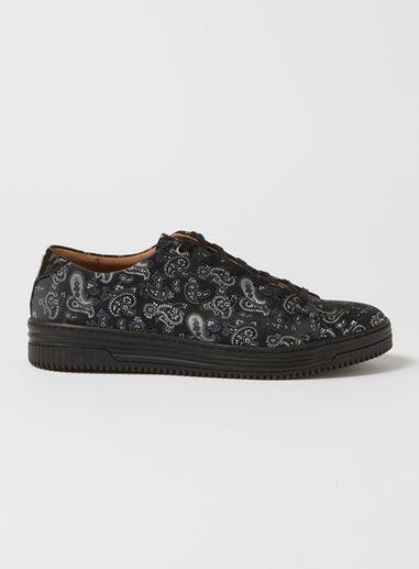 Topman Mens Black Paisley Print Drape Sneakers