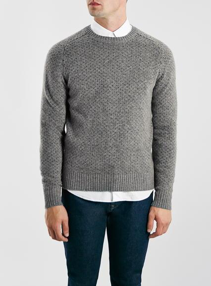 Topman Mens Purple Peter Werth Navy Sweater