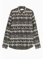 Topman Mens Beige Snake Print Slim Shirt