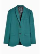 Topman Mens Green Skinny Blazer