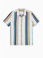 Topman Mens Light Multicoloured Stripe Slim Shirt